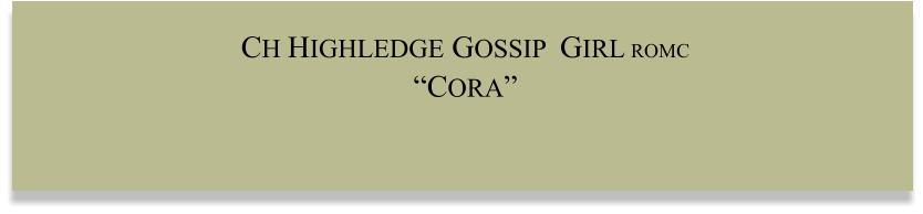 CH HIGHLEDGE GOSSIP  GIRL ROMC “CORA”